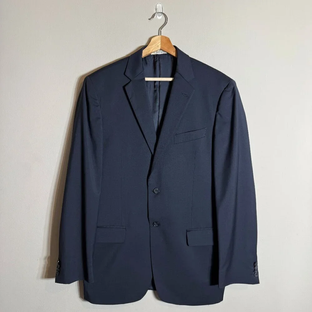 Joseph Abboud Wool Sport Coat Dinner Jacket Blazer Men's 40L Navy Blue